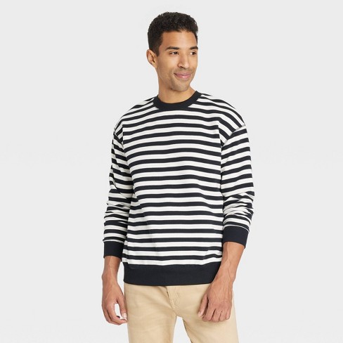 Black and white striped crewneck new arrivals