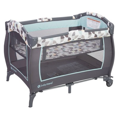 Portable Gray and Blue Nursery Center with Bassinet