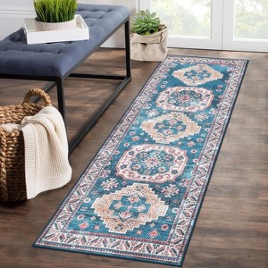 Acekool Runner/Area Rug, Washable Vintage Boho Design, Non-Slip, Stain Resistant for Living Room, Bedroom, Office - 1 of 4
