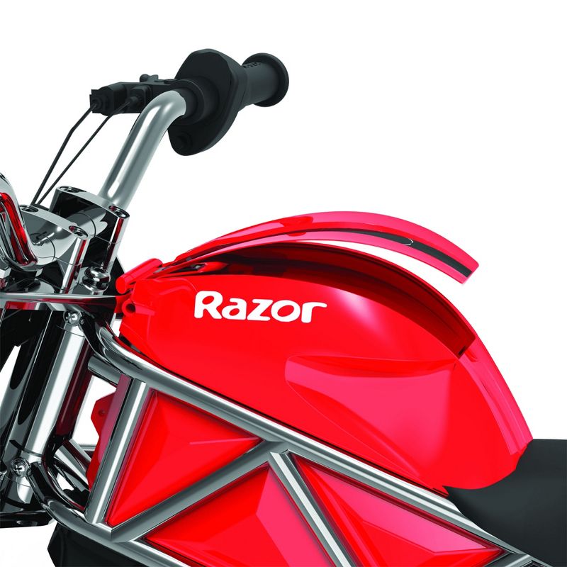 Razor RSF350 Electric Bike with Pneumatic Tires, Chain Driven Motor, and Hidden Compartment Supports 140 Pounds and Speeds of 14 Miles per Hour, Red, 4 of 7