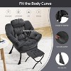 Modern Lounge Chair with Ottoman - Oversized Accent Chair with Folding Footrest - Comfortable Reading Chair for Living Room Bedroom - Beige - 4 of 4