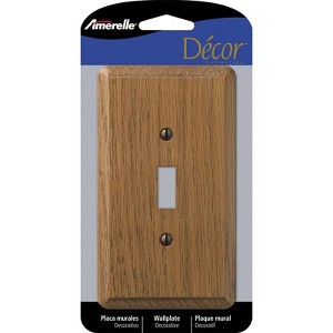 Amerelle Contemporary Medium Brown 1 gang Oak Wood Toggle Wall Plate 1 pk - 1 of 1