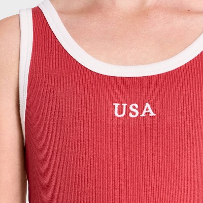 Детские Cat & Jack Girls' 'USA' Graphic Tank Top - Cat & Jack™ Red M — фото 4