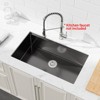 Cobbe Black 33" Multifunctional Undermount Workstation Kitchen Sink, Stainless Steel Modern Single Bowl Kitchen Sink with Accessories - 2 of 4