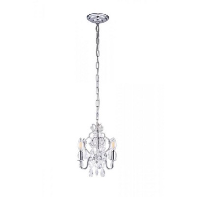 Elegant Lighting Karter Collection Pendant D9.5 H12.2 Lt:3 Chrome Finish