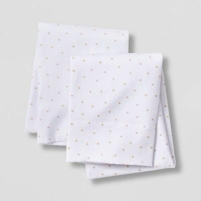 Set of 2 Micro Dot Pillowcases Beige - Pillowfort™