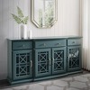 NicBex 59.75" Classic 4-Doors Sideboard,Kitchen Storage Cabinets with Glass Doors and 3 drawers for Kitchen and Dining Room,Black/Teal/White - 2 of 4