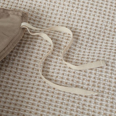 Full Tan Microfiber Waffle Weave Comforter Set