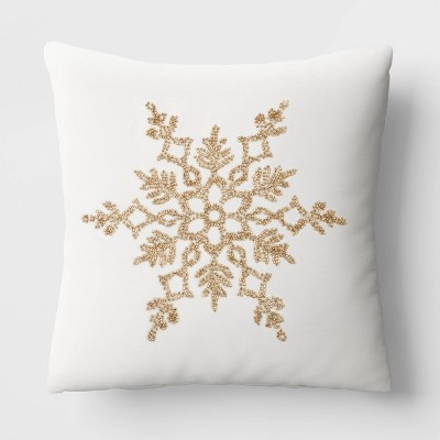Goldtone Poly Silk 18-inch Square Beaded Pillow - On Sale - Bed Bath &  Beyond - 12353046