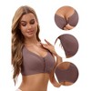 INSPIRE CHIC Women's Zip Front Closure Full Coverage Wirefree Tank Back Bralette Wide Straps Bras - 3 of 4