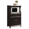 Microwave Kitchen Cart in Chocolate Gray - Hodedah - 4 of 4