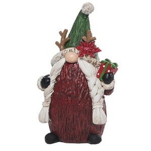 Transpac Resin 8.25 in. Multicolored Christmas Holiday Reindeer Hat Gnome Figurine - 1 of 2