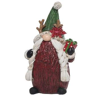 Transpac Resin 8.25 in. Multicolored Christmas Holiday Reindeer Hat Gnome Figurine