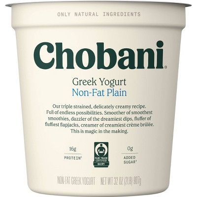 Chobani Plain Nonfat Greek Yogurt - 32oz