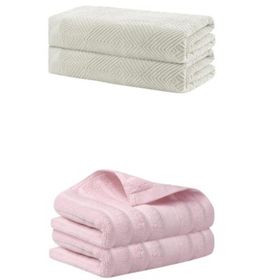 REGALWOVEN Bathroom Gym SPA Cotton Soft Absorbent Bath Hands Towel Set 2 Pcs