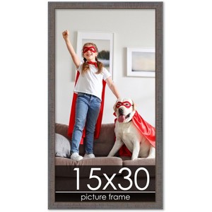 PosterPalooza | Panoramic Textured Grey Picture Frame - UV Acrylic, Foam Board Backing, Hanging Hardware - 1 of 4