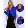 INSPIRE CHIC Women's Long Sleeve Open Front Cropped Winter Faux Fur Jacket - 2 of 4