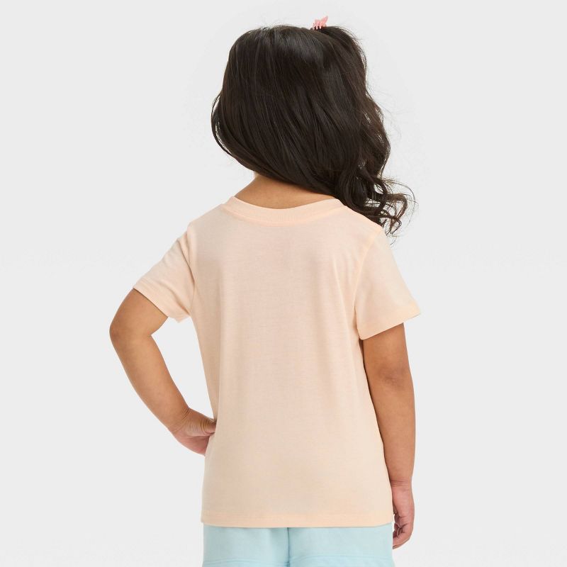 Toddler Girls' Peace Sign Short Sleeve T-Shirt - Cat & Jack™ Peach, 3 of 7