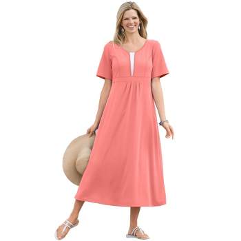 Woman Within Women's Plus Size Layered Knit Empire Dress