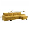 FONTOI Sofas, Reversible Sofa Couch with Side Storage Pockets, L-shaped Sofa with Double Seat Cushions, for Living Room Office, Yellow, 118"*33"*55" - 2 of 4