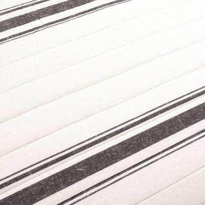 Lush Decor 3pc Full/Queen Farmhouse Striped Reversible Quilt Bedding Set Black - Lush Décor: Comforter Alternative, Cotton & Microfiber — фото 3