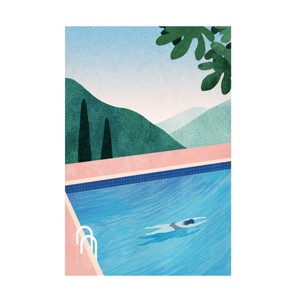 Canvas Wall Art - longwayhome  'Swimming Pool ii' Wall Art for Living Room, Bedroom, or Office Décor by Trademark Fine Art - 1 of 4