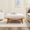 Walker Edison Modern Farmhouse Upholstered Linen Oversized Ottoman - 3 of 4