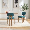 Gulches Wooden Dining Chairs Set of 2 - Modern Fabric Upholstered Farmhouse Chairs 250LBS 21.06x20.28x32.28 inch for Small Kitchen Dining Room Teal - 4 of 4