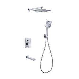 CASAINC 3-Spray Patterns with 9.8 in. Tub Wall Mount Dual Shower Heads in Spot Resist - 1 of 4