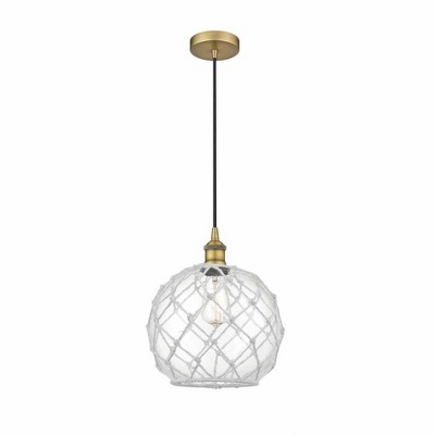Farmhouse Rope - 1 Light Mini Pendant In Industrial Style-12.75 Inches Tall and 10 Inches Wide