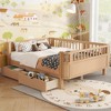 SeaCamel Twin Size Wood Platform Bed for Kids - Low Profile Design with Safety Rails, White - 2 of 4