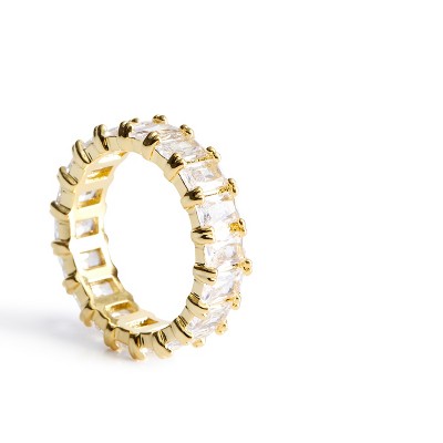 satin gold with clear