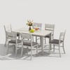 VECELO Farmhouse Style Dining Table Set, Rubber Wood Table with 4/6 Upholstered Dining Chairs, Gray - 2 of 4