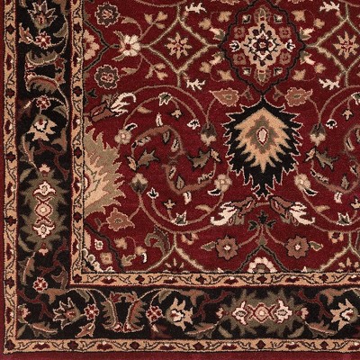 Hardisty 6' Square Tufted Burgundy Wool Area Rug