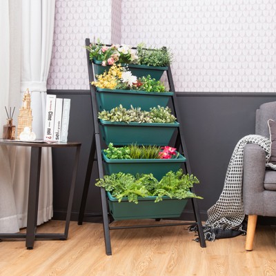 Green 5-Tier Vertical Herb Garden Planter Box with Iron Frame