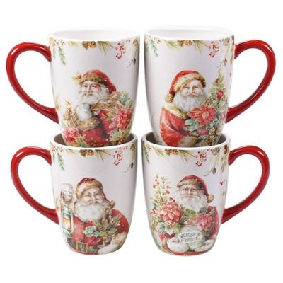 16oz 4pk Earthenware Holiday Magic Gnomes Mugs - Certified International