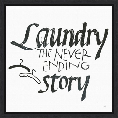 Amanti Art Laundry Room II White by Chris Paschke Canvas Wall Art Print Framed 16 x 16-in.
