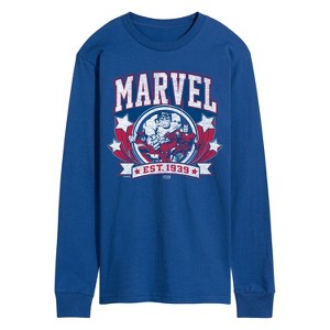 Men's - Marvel - Collegiate Americana Long Sleeve Graphic T-Shirt - 1 of 4