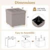 Costway 1/2 PCS 18 Inches Ottoman with Storage,Tray & Rubber Wood Legs for Small Space Living Room Gray/Beige - 3 of 4
