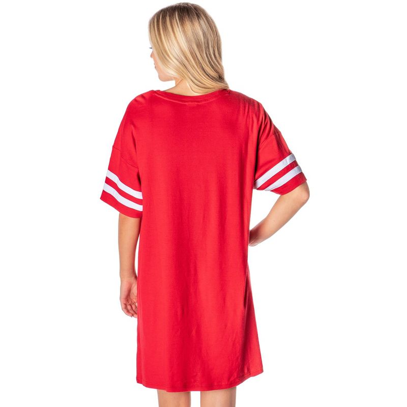 DC Comics Womens' The Flash Classic Symbol Nightgown Pajama Shirt Dress Red, 2 of 5