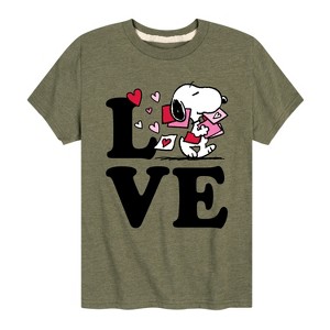 Boys' - Peanuts - Love Snoopy Short Sleeve Graphic T-Shirt - 1 of 4