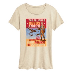 Women's - Star Wars - Luke Propoganda Poster Short Sleeve Graphic T-Shirt - 1 of 4