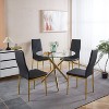 APRILSOUL37.4"chair set of 4,GOLDEN COLOR LEG,BLACK SEAT - 2 of 4