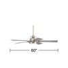 60" Casa Vieja Lemans Modern Industrial Indoor Ceiling Fan with Dimmable LED Light Remote Control Brushed Nickel Gray Oak Opal Glass for Living Room - 4 of 4