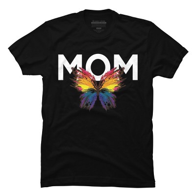Men's Design By Humans Mother's Day Rainbow Butterfly Mom By MeowShop T-Shirt
