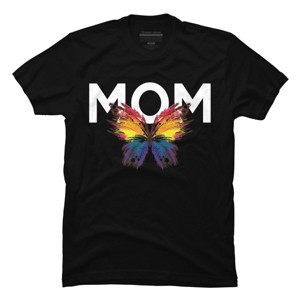 Men's Design By Humans Mother's Day Rainbow Butterfly Mom By MeowShop T-Shirt - 1 of 2