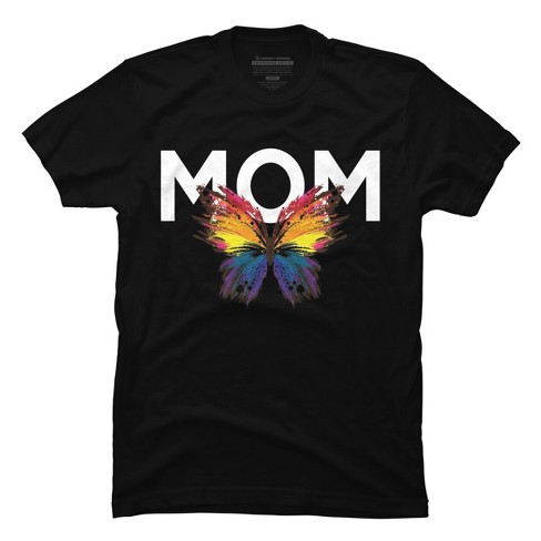 Men's Design By Humans Mother's Day Rainbow Butterfly Mom By Meowshop T ...
