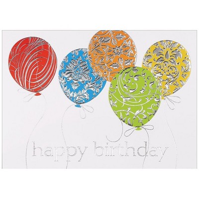 JAM Paper Blank Birthday Cards Set Birthday Balloons Theme 526M0424WB