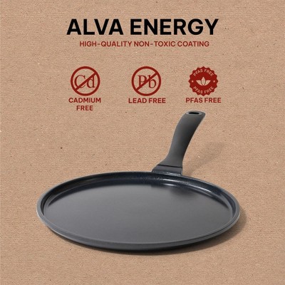 Alva Energy Black Ceramic Nonstick Griddle Pan with Stay Cool Handle