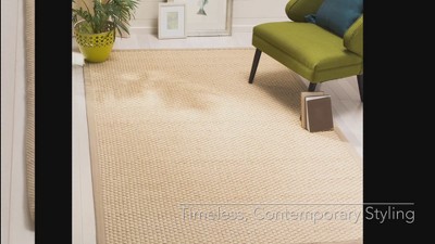 Natural Beige Cotton Round Area Rug with Non-slip Backing